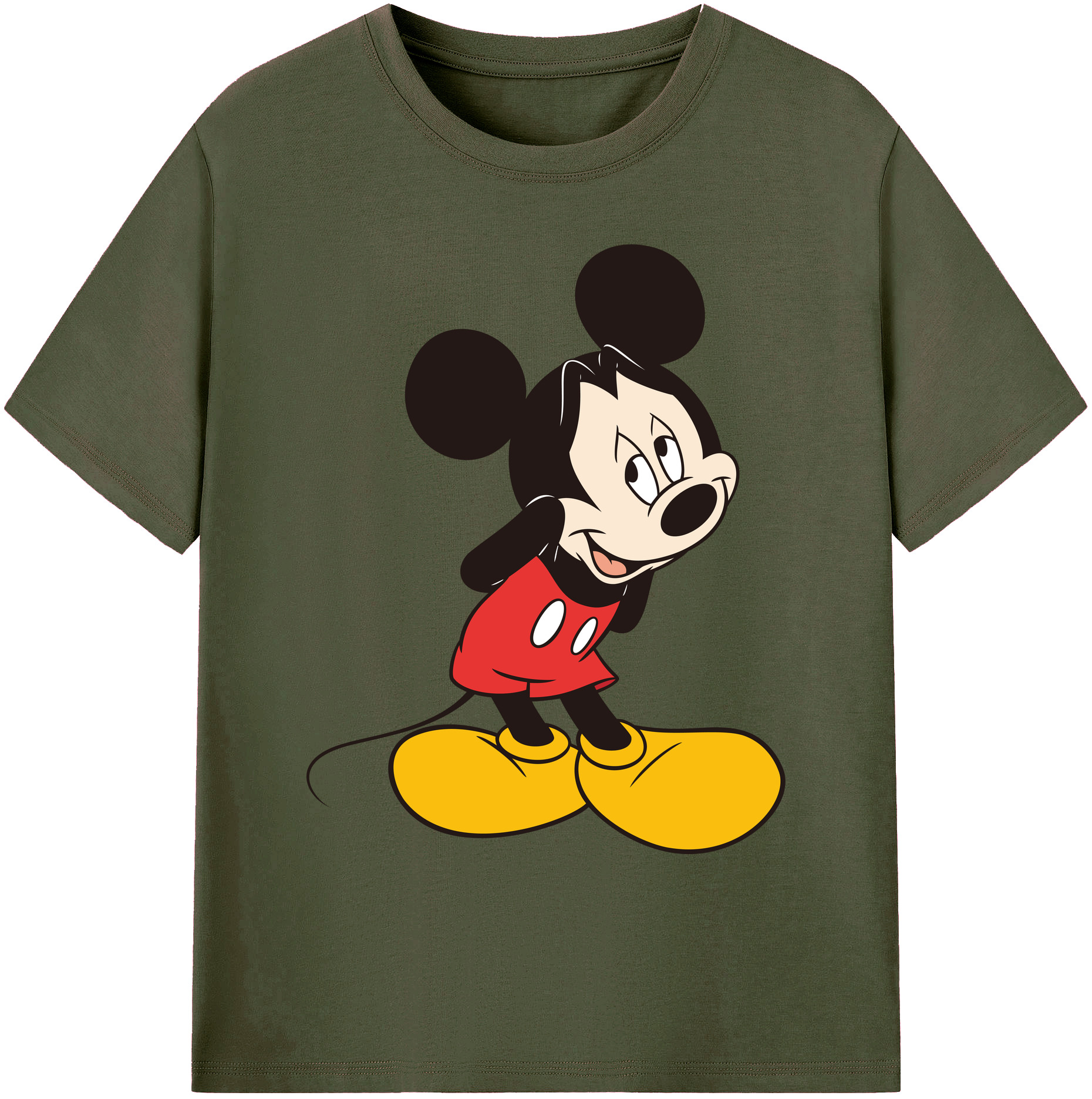 ミッキーマウス Mickey Mouse 綿100％ メンズ半袖Tシャツ｜肌触りやわらか＆通気性